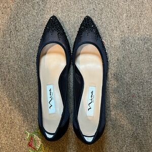 Nina Embellished Navy Kitten Heel